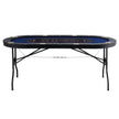 VEVOR 8 Player Foldable Poker Table, Blackjack Texas Holdem Poker Table with Padded Rails and Stainless Steel Cup Holders, Portable Folding Card Board Game Table, 72