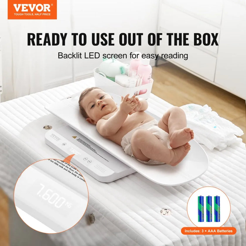 Smart Bluetooth Baby Scale – 88 lb Capacity/  2-in-1 Detachable Tray Baby Scale – 66 lb Capacity