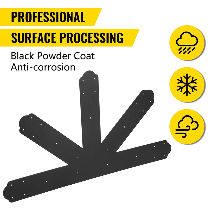 Vevor Gable Plate Truss Connector Plates 12:12 Gable Bracket Black Powder-coated