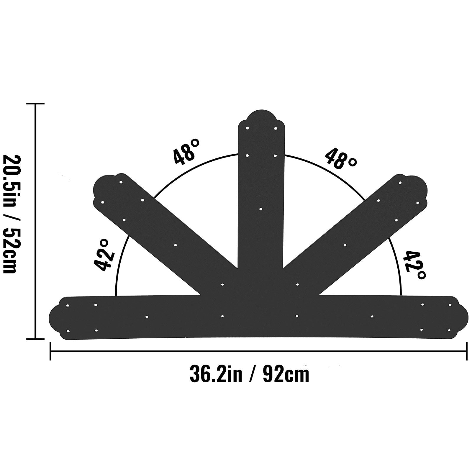 Vevor Gable Plate Truss Connector Plates 12:12 Gable Bracket Black Powder-coated