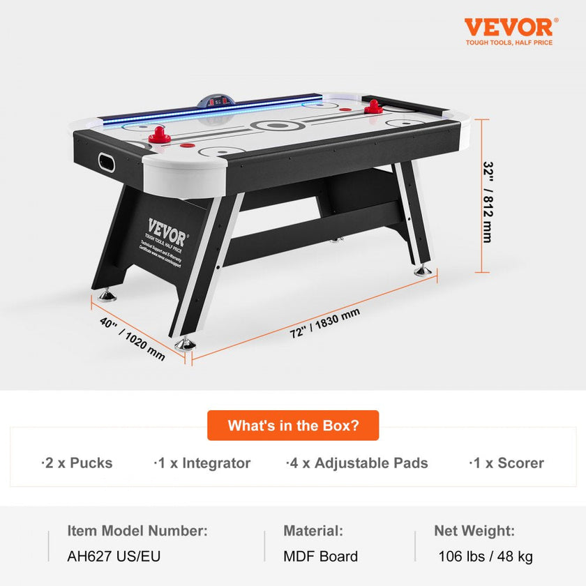 VEVOR Air-Powered Hockey Table, 72