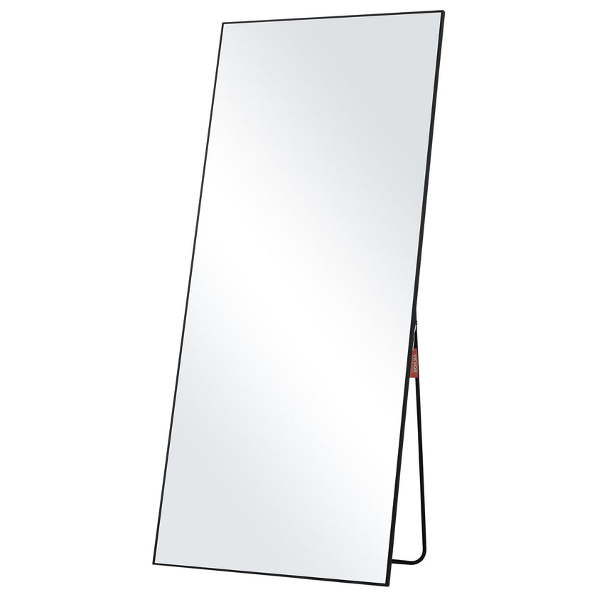 VEVOR Full Length Mirror, 71'' x 31'', Extra Large Standing Hanging or Leaning Rectangle Floor Tempered Mirror with Stand Aluminum Alloy Frame, Full Body Dressing Mirror for Living Room Bedroom, Black