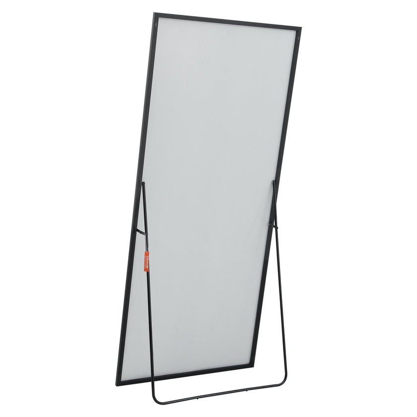 VEVOR Full Length Mirror, 71'' x 31'', Extra Large Standing Hanging or Leaning Rectangle Floor Tempered Mirror with Stand Aluminum Alloy Frame, Full Body Dressing Mirror for Living Room Bedroom, Black