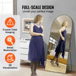 VEVOR Arched Full Length Mirror, 71'' x 32'', Large Free Standing Leaning Hanging Wall Mounted Floor Mirror with Stand Aluminum Alloy Frame, Full Body Dressing Mirror for Living Room Bedroom, Black