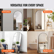 VEVOR Arched Full Length Mirror, 71'' x 32'', Large Free Standing Leaning Hanging Wall Mounted Floor Mirror with Stand Aluminum Alloy Frame, Full Body Dressing Mirror for Living Room Bedroom, Black