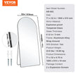 VEVOR Arched Full Length Mirror, 71'' x 32'', Large Free Standing Leaning Hanging Wall Mounted Floor Mirror with Stand Aluminum Alloy Frame, Full Body Dressing Mirror for Living Room Bedroom, Black
