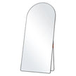 VEVOR Arched Full Length Mirror, 71'' x 32'', Large Free Standing Leaning Hanging Wall Mounted Floor Mirror with Stand Aluminum Alloy Frame, Full Body Dressing Mirror for Living Room Bedroom, Black