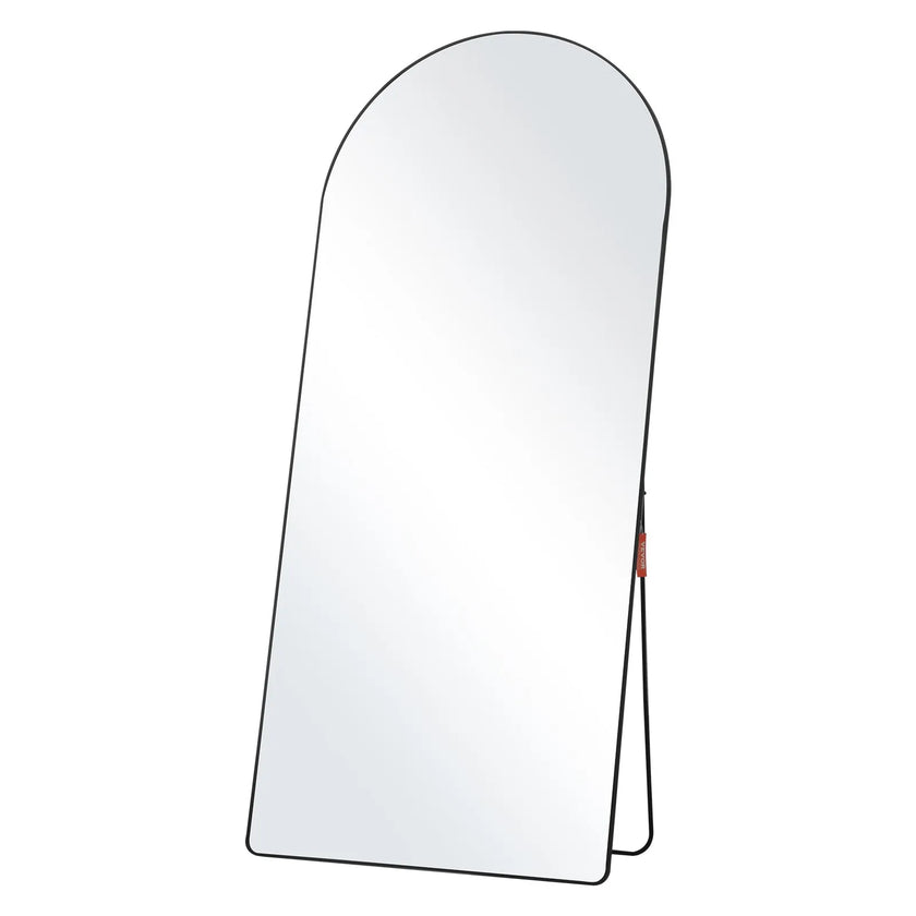 VEVOR Arched Full Length Mirror, 71'' x 32'', Large Free Standing Leaning Hanging Wall Mounted Floor Mirror with Stand Aluminum Alloy Frame, Full Body Dressing Mirror for Living Room Bedroom, Black