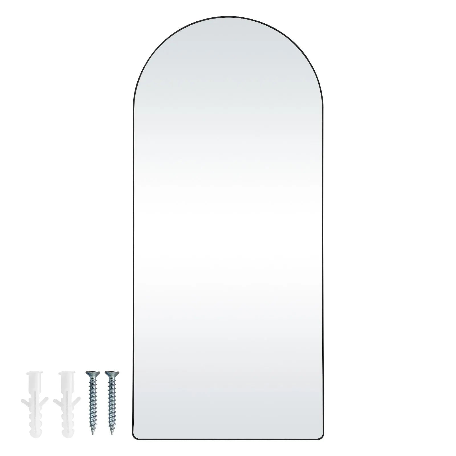 VEVOR Arched Full Length Mirror, 71'' x 32'', Large Free Standing Leaning Hanging Wall Mounted Floor Mirror with Stand Aluminum Alloy Frame, Full Body Dressing Mirror for Living Room Bedroom, Black