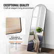 VEVOR Arched Full Length Mirror, 65'' x 22'', Large Free Standing Leaning Hanging Wall Mounted Floor Mirror with Stand Aluminum Alloy Frame, Full Body Dressing Mirror for Living Room Bedroom, Black