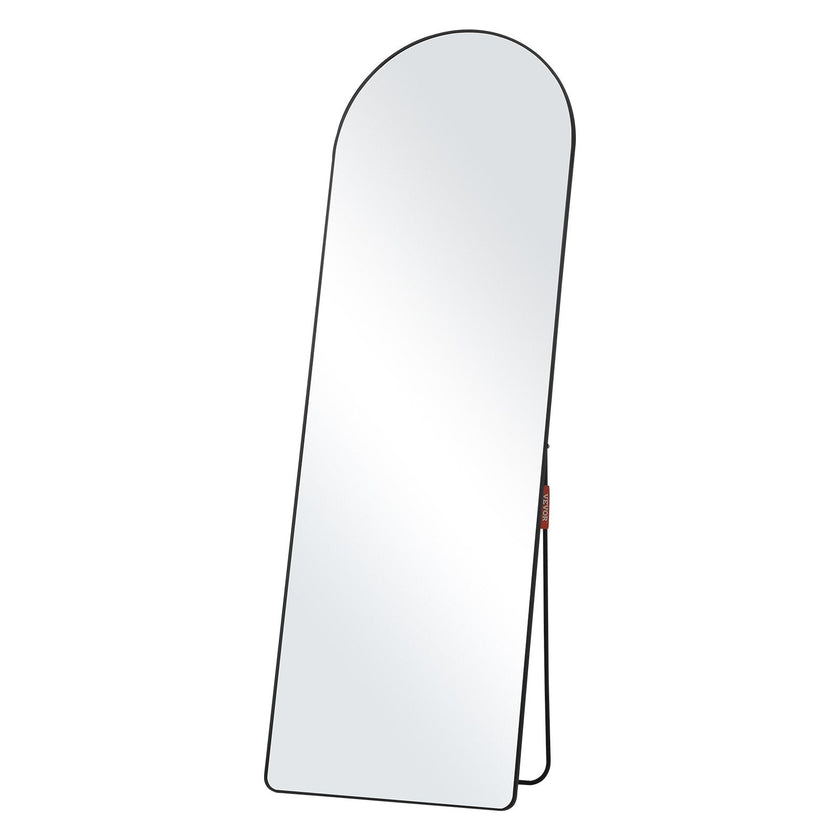 VEVOR Arched Full Length Mirror, 65'' x 22'', Large Free Standing Leaning Hanging Wall Mounted Floor Mirror with Stand Aluminum Alloy Frame, Full Body Dressing Mirror for Living Room Bedroom, Black