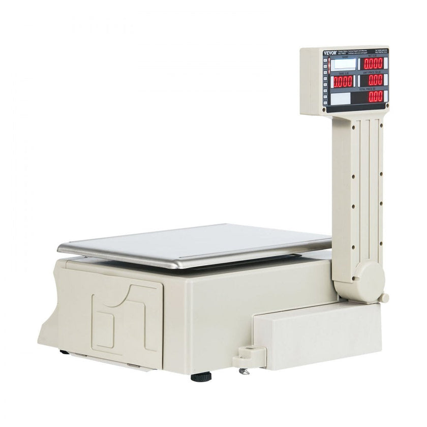 VEVOR Electronic Price Computing Scale, 66 LB Digital Deli Weight Scales, LCD & LED Digital Commercial Food Fruit Meat Produce Counting Weight, for Retail Store, Kitchen, Restaurant Market, and Farmer