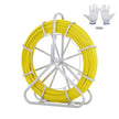 VEVOR Fish Tape Fiberglass, 492 ft, 5/16 in, Duct Rodder Fishtape Wire Puller, Cable Running Rod with Steel Reel Stand, 3 Pulling Heads, Fishing Tools for Walls and Electrical Conduit, Non-Conductive