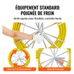 VEVOR Fish Tape Fiberglass, 425 ft, 1/4 inch, Duct Rodder Fishtape Wire Puller, Cable Running Rod with Steel Reel Stand, 3 Pulling Heads, Fishing Tools for Walls and Electrical Conduit, Non-Conductive