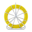 VEVOR Fish Tape Fiberglass, 425 ft, 1/4 inch, Duct Rodder Fishtape Wire Puller, Cable Running Rod with Steel Reel Stand, 3 Pulling Heads, Fishing Tools for Walls and Electrical Conduit, Non-Conductive