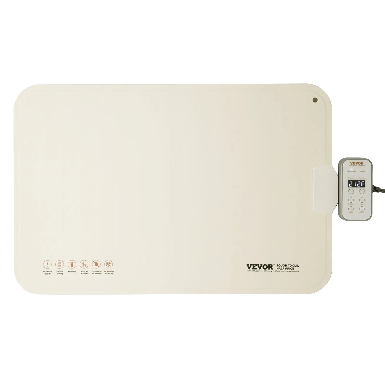 VEVOR Electric Warming Tray Rollable Food Warming Mat w/ Temp Control for Buffet