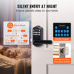 VEVOR Keyless Entry Door Lock, Password and Key Unlock Combination Door Lock, Electronic Keypad Entry Lever, Auto-Locking Keypad Door Lock with Deadbolt for Front Door, Matte Black, 5.63 x 2.76 in
