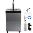 VEVOR Beer Kegerator, Single Tap Draft Beer Dispenser, Full Size Keg Refrigerator With Shelves, CO2 Cylinder, Drip Tray & Rail, 32°F- 75.2°F Temperature Control, Holds 1/6, 1/4, 1/2 Barrels, Black
