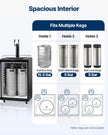 VEVOR Beer Kegerator, Dual Tap Draft Beer Dispenser, Full Size Keg Refrigerator With Shelves, CO2 Cylinder, Drip Tray & Rail, 32°F- 75.2°F Temperature Control, Holds 1/6, 1/4, 1/2 Barrels, Black