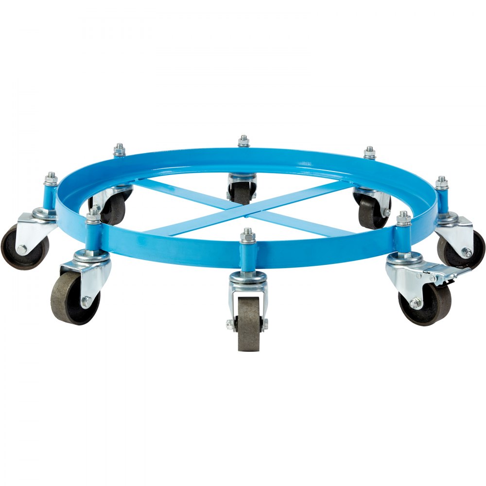 VEVOR 55 Gallon Heavy Duty Drum Dolly, 2000lbs Load Capacity, Barrel Dolly Cart Drum Caddy, Non Tipping Hand Truck Capacity Dollies with Steel Frame 8 Swivel Casters Wheel, for Warehouse Drum Handling