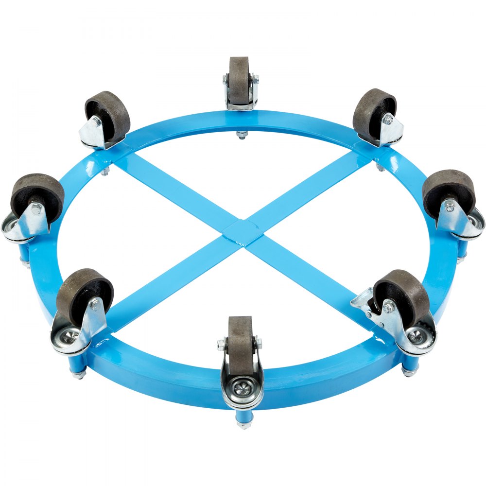 VEVOR 55 Gallon Heavy Duty Drum Dolly, 2000lbs Load Capacity, Barrel Dolly Cart Drum Caddy, Non Tipping Hand Truck Capacity Dollies with Steel Frame 8 Swivel Casters Wheel, for Warehouse Drum Handling