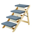 VEVOR Wood Pet Stairs/Pet Steps, 2-in-1 Foldable Wooden Dog Stair for Beds, Sofa and Cars, Dog Stairs & Ramp with 4 Steps for Small Medium Large Pet, up to 150 lbs