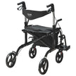 VEVOR 2 in 1 Rollator Walker & Transport Chair for Seniors, Folding Rolling Walker Wheelchair Combo & Footrests, Lightweight Aluminum Mobility Walker with Adjustable Handle, All Terrain Wheels, 300LBS