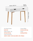 VEVOR Small Desk with Drawer Kids Desk for Bedroom Wooden Study Table White+Wood