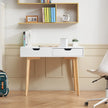 VEVOR Small Desk with Drawer Kids Desk for Bedroom Wooden Study Table White+Wood