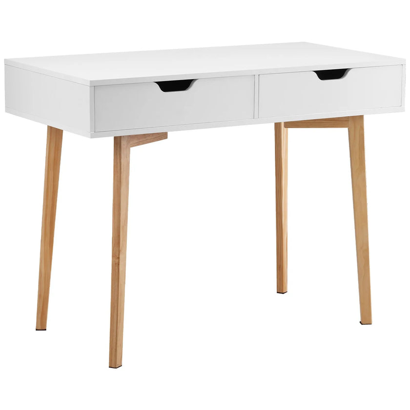 VEVOR Small Desk with Drawer Kids Desk for Bedroom Wooden Study Table White+Wood