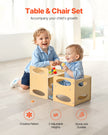 VEVOR Weaning Table and Chair Set Montessori Kids Activity Table and Chair Wood