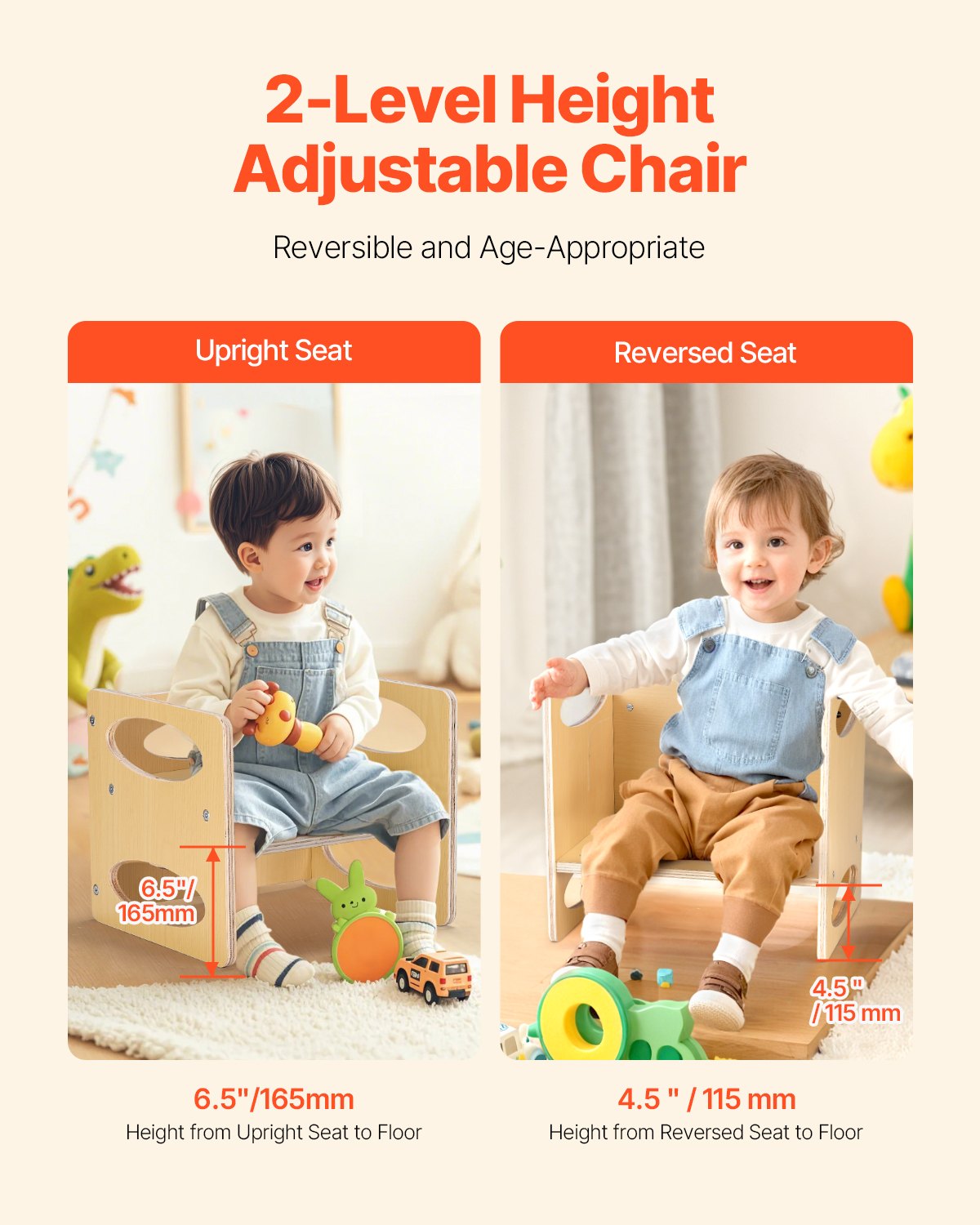 VEVOR Weaning Table and Chair Set Montessori Kids Activity Table and Chair Wood