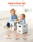 VEVOR Weaning Table and Chair Set Montessori Kids Activity Table and Chair White