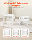 VEVOR Weaning Table and Chair Set Montessori Kids Activity Table and Chair White