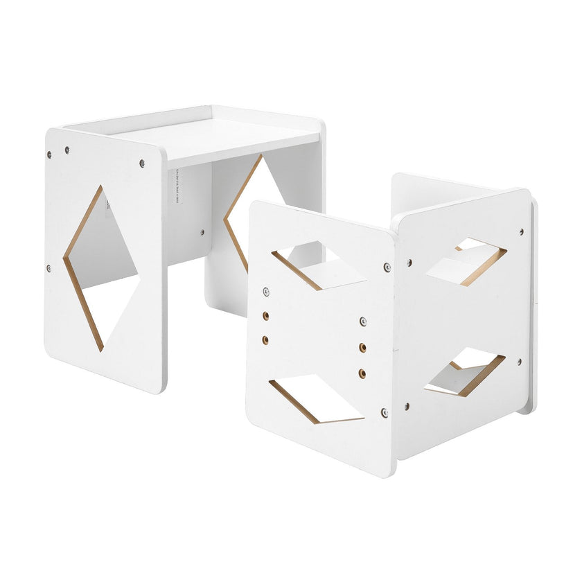 VEVOR Weaning Table and Chair Set Montessori Kids Activity Table and Chair White