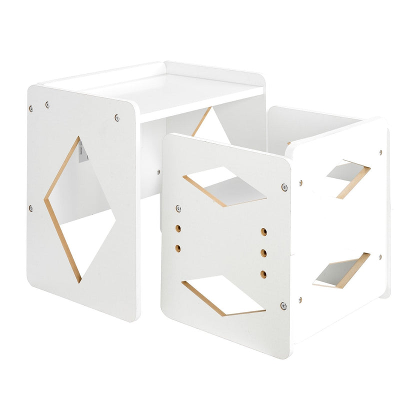 VEVOR Weaning Table and Chair Set Montessori Kids Activity Table and Chair White