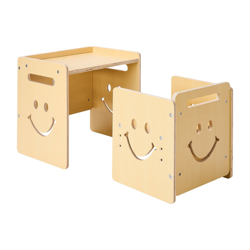 VEVOR Weaning Table and Chair Set Montessori Toddler Desk with Blackboard Wood