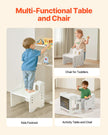 VEVOR Weaning Table and Chair Set Montessori Toddler Desk with Blackboard White