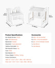 VEVOR Weaning Table and Chair Set Montessori Toddler Desk with Blackboard White