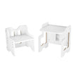 VEVOR Weaning Table and Chair Set Montessori Toddler Desk with Blackboard White