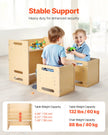 VEVOR Weaning Table and Chair Set Montessori Toddler Desk with 2 Chairs Wood