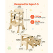 Montessori Toddler Tower & Weaning Table Set, Adjustable Wooden Kitchen Step Stool with Chair, Chalkboard & Backrest for Kids Ages 1-5