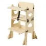 Montessori Toddler Tower & Weaning Table Set, Adjustable Wooden Kitchen Step Stool with Chair, Chalkboard & Backrest for Kids Ages 1-5