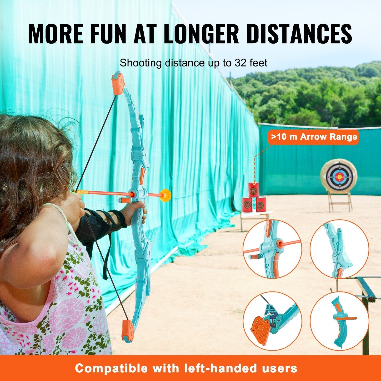 VEVOR Kids Bow and Arrow Set LED Light Up Outdoor Archery Kit Children 10 Arrows