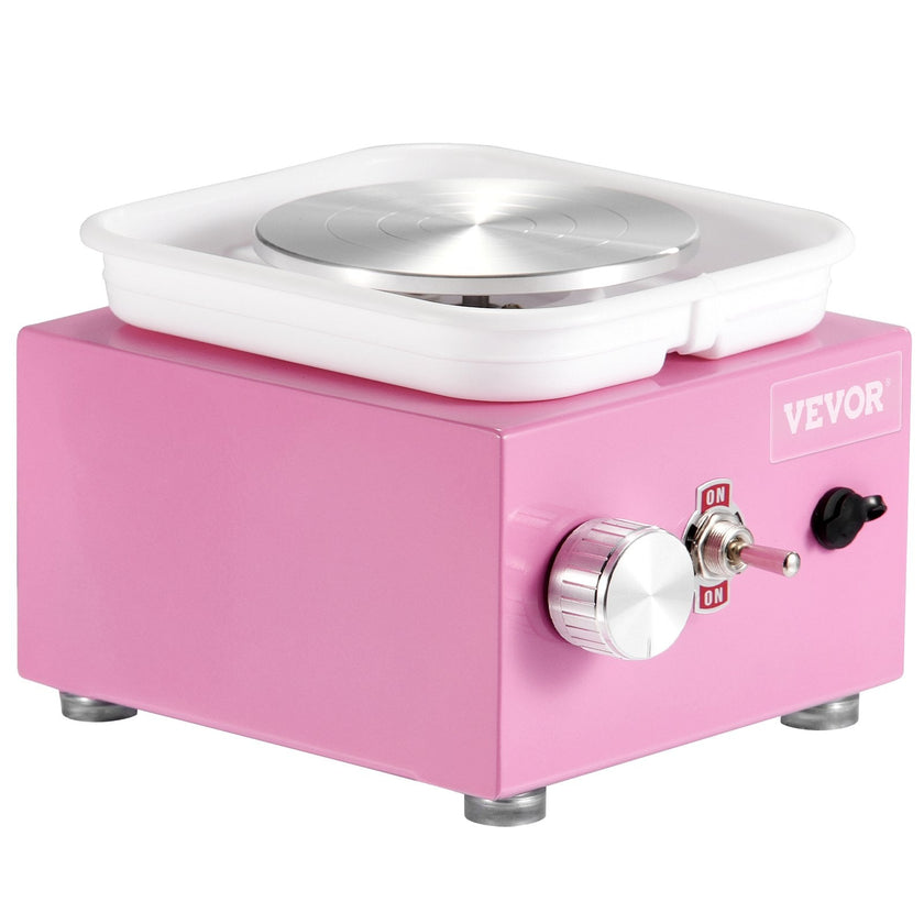 VEVOR Mini Pottery Wheel Electric Ceramic Wheel Machine 0-320RPM Speed Pink