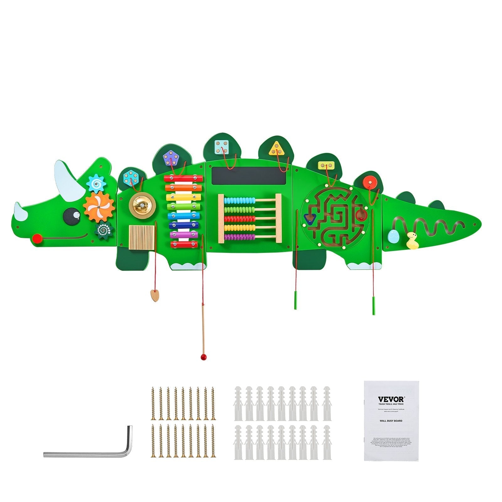 VEVOR Dinosaur Activity Wall Busy Board Panels 11 Activities Sensory Wall Panel