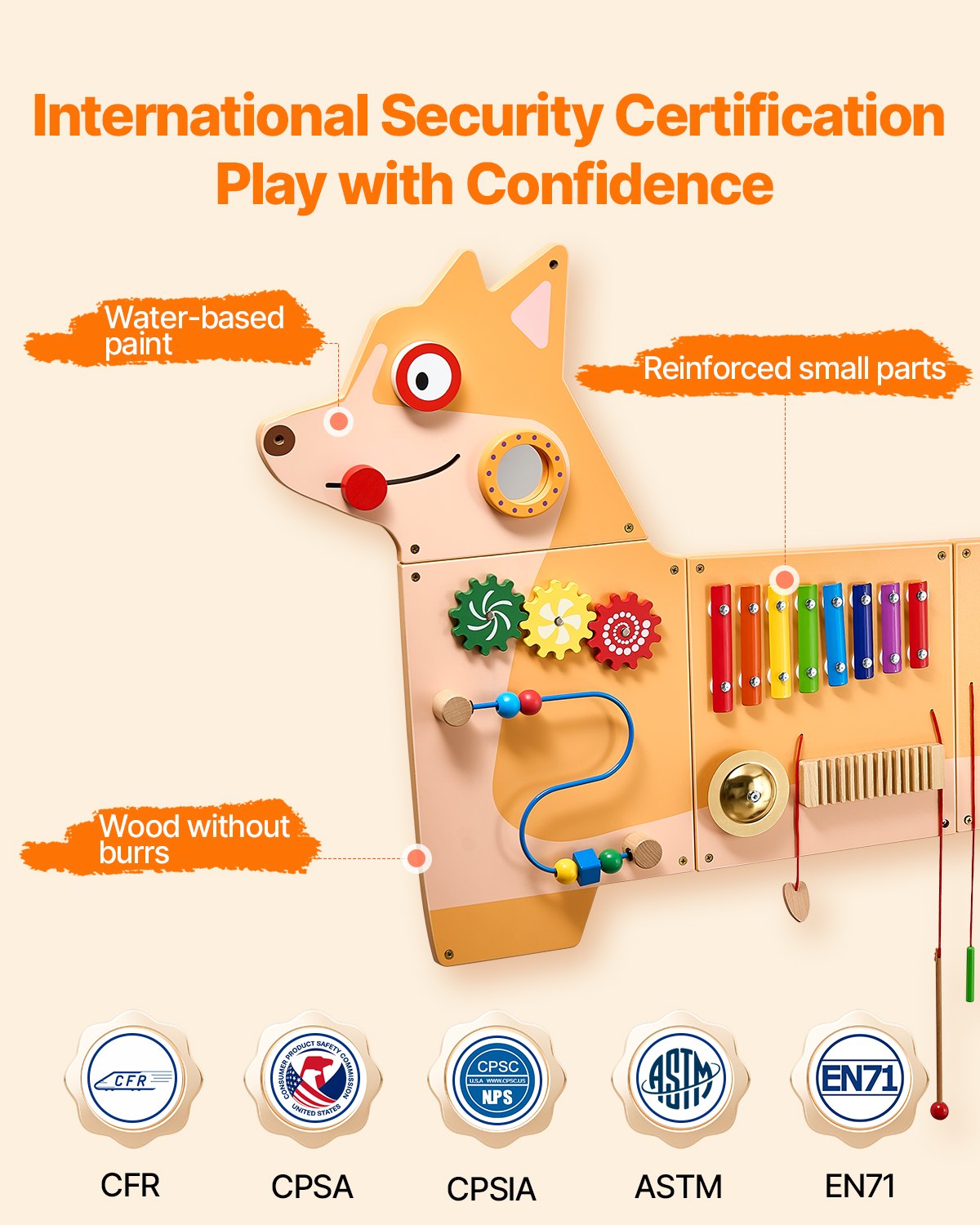 VEVOR Puppy Activity Wall Busy Board Panels 12 Activities Sensory Wall Panel