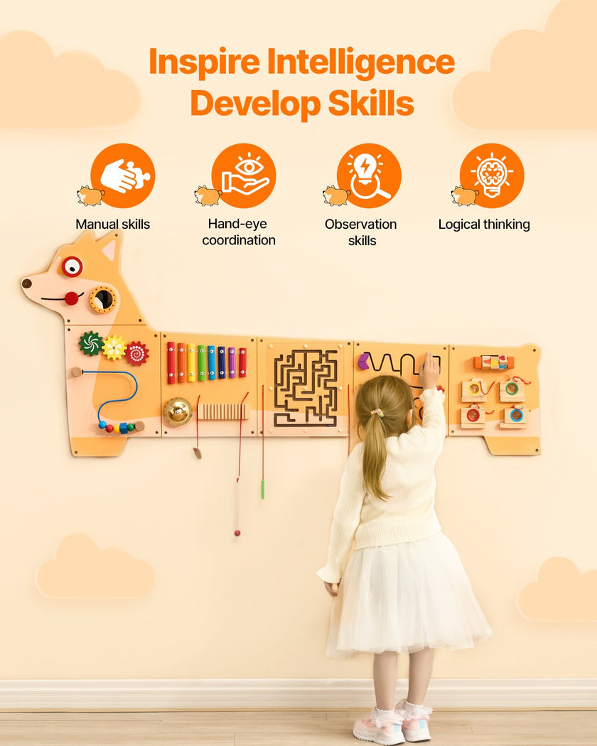 VEVOR Puppy Activity Wall Busy Board Panels 12 Activities Sensory Wall Panel