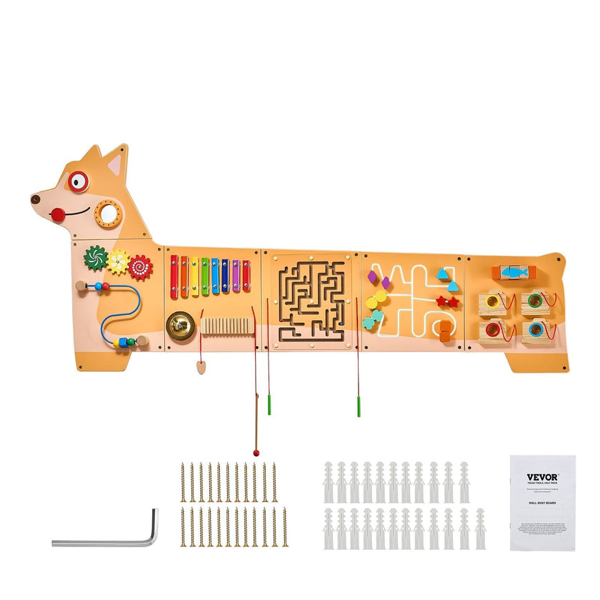 VEVOR Puppy Activity Wall Busy Board Panels 12 Activities Sensory Wall Panel