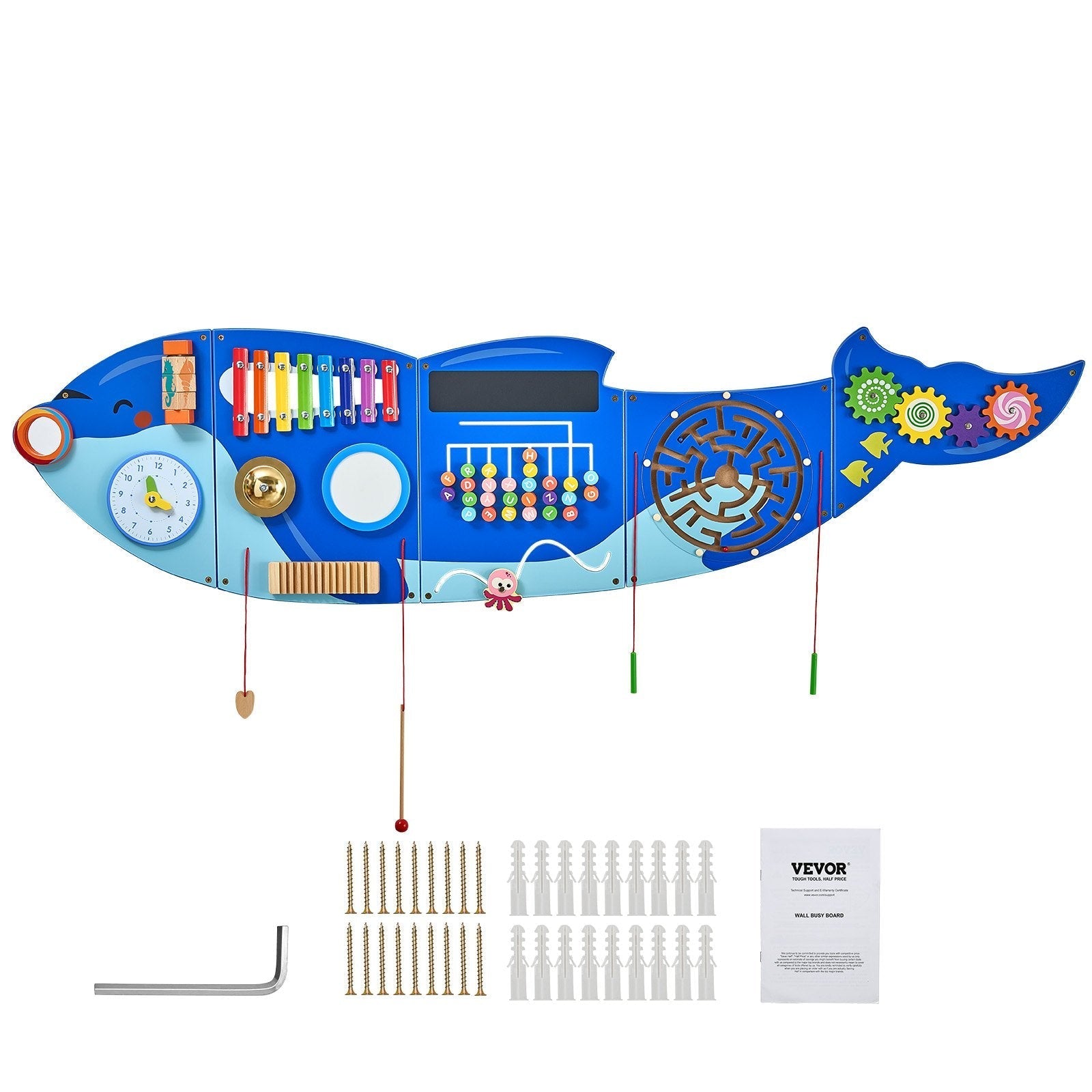 VEVOR Orca Activity Wall Busy Board Panels 12 Activities Sensory Wall Panel